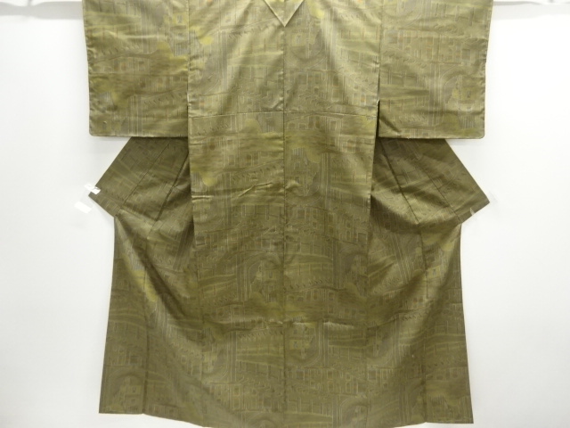 JAPANESE KIMONO / OMESHI / NISHIJIN-ORI / UNUSED / WOVEN SCENERY